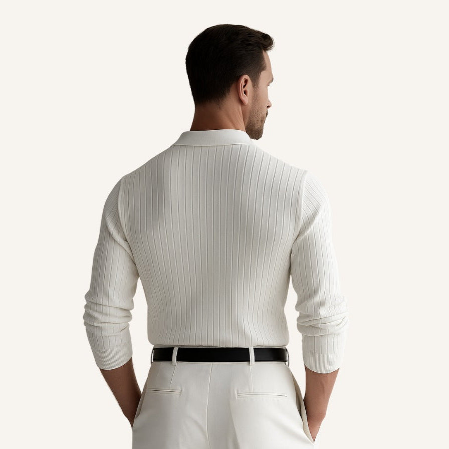 Long-Sleeve Ribbed Polo - Nazionale