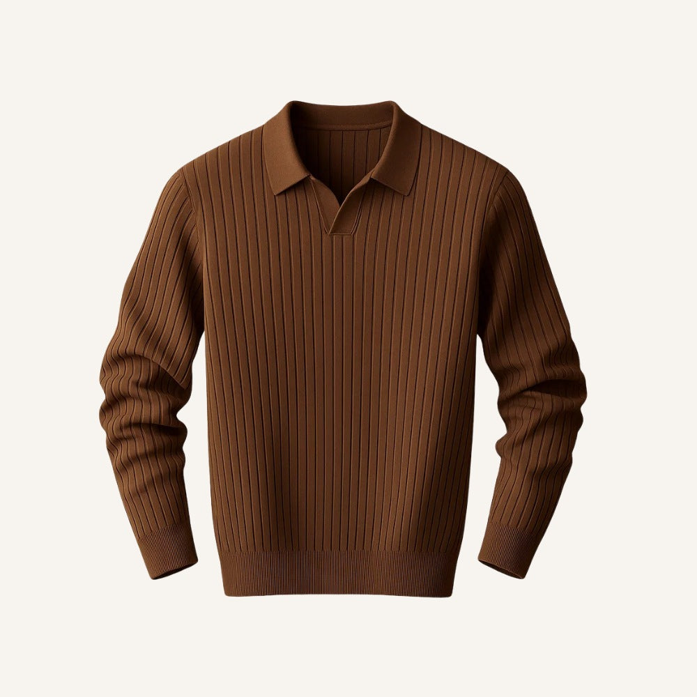 Long-Sleeve Ribbed Polo - Nazionale