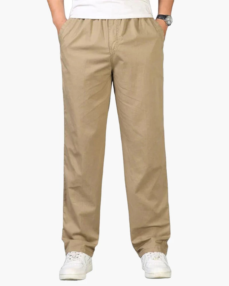 Pantalones Holgados con Cordón – Beige