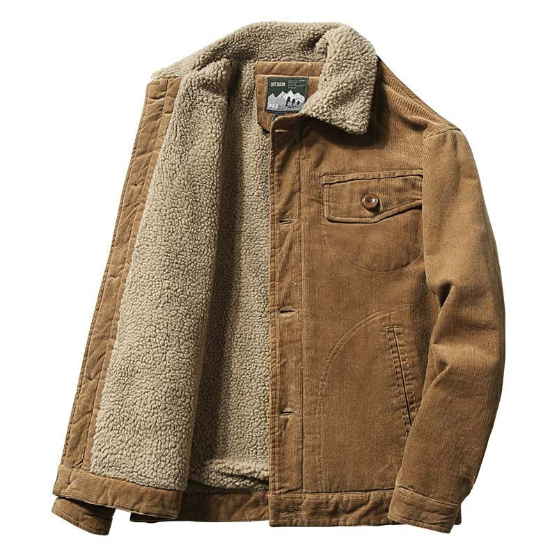 Chaqueta de Pana con Forro Térmico Interior - Beige Claro
