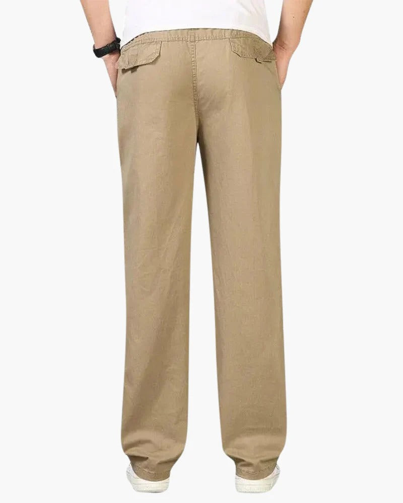 Pantalones Holgados con Cordón – Beige