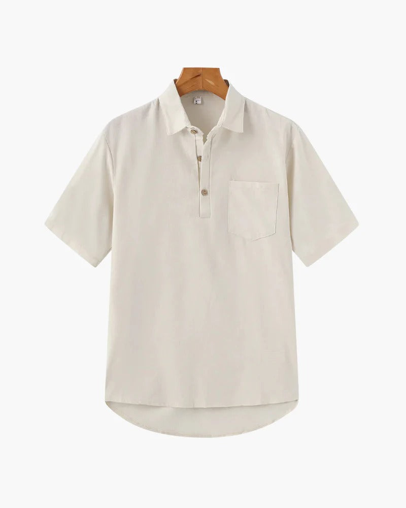Camiseta Polo de Lino – Beige