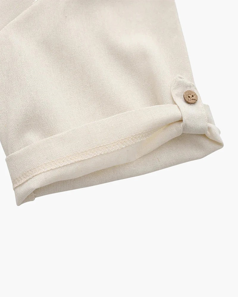 Camiseta Polo de Lino – Beige
