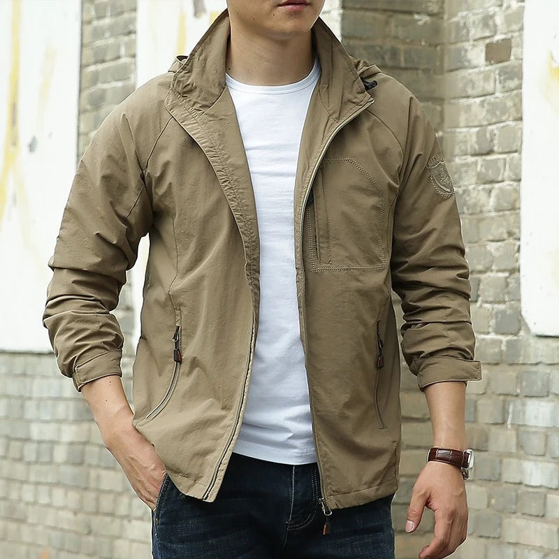 Chaqueta Ligera con Capucha Removible - Verde