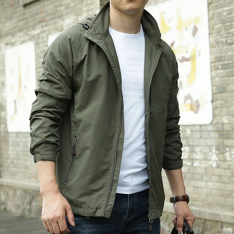 Chaqueta Ligera con Capucha Removible - Verde