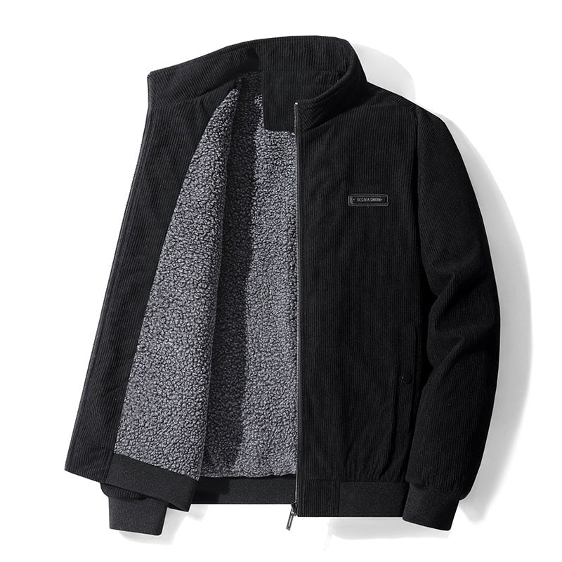 Chaqueta de Pana con Forro Térmico Interior - Negro
