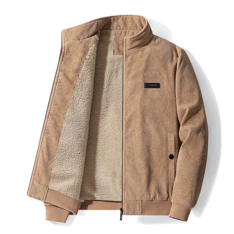 Chaqueta de Pana con Forro Térmico Interior - Beige Claro