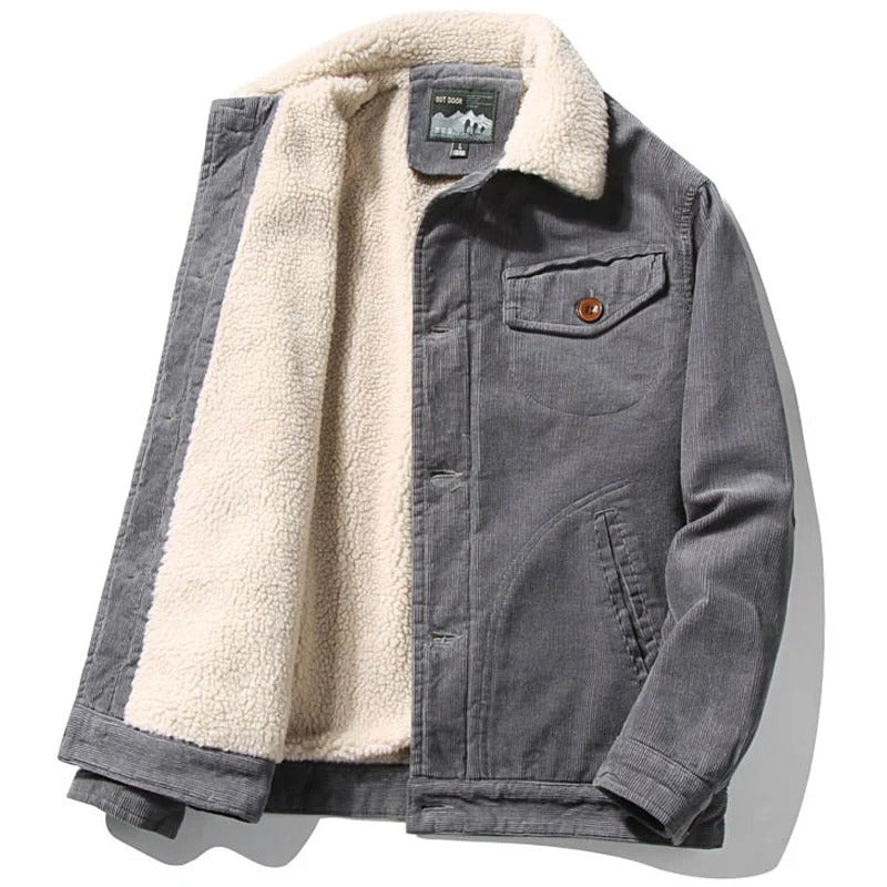 Chaqueta de Pana con Forro Térmico Interior - Beige Claro
