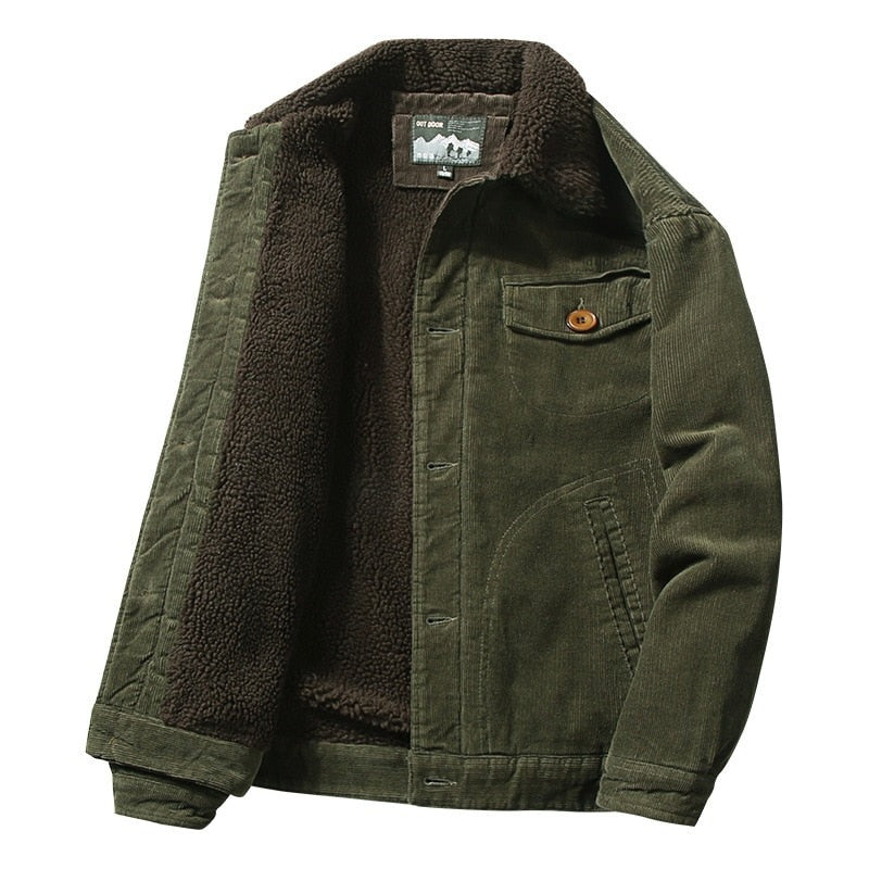 Chaqueta de Pana con Forro Térmico Interior - Beige Claro