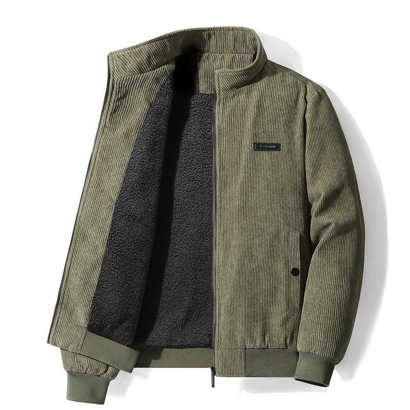 Chaqueta de Pana con Forro Térmico Interior - Verde