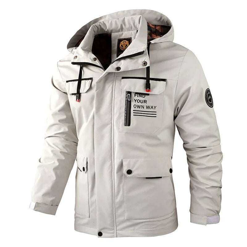 Chaqueta Impermeable con Capucha - Blanco