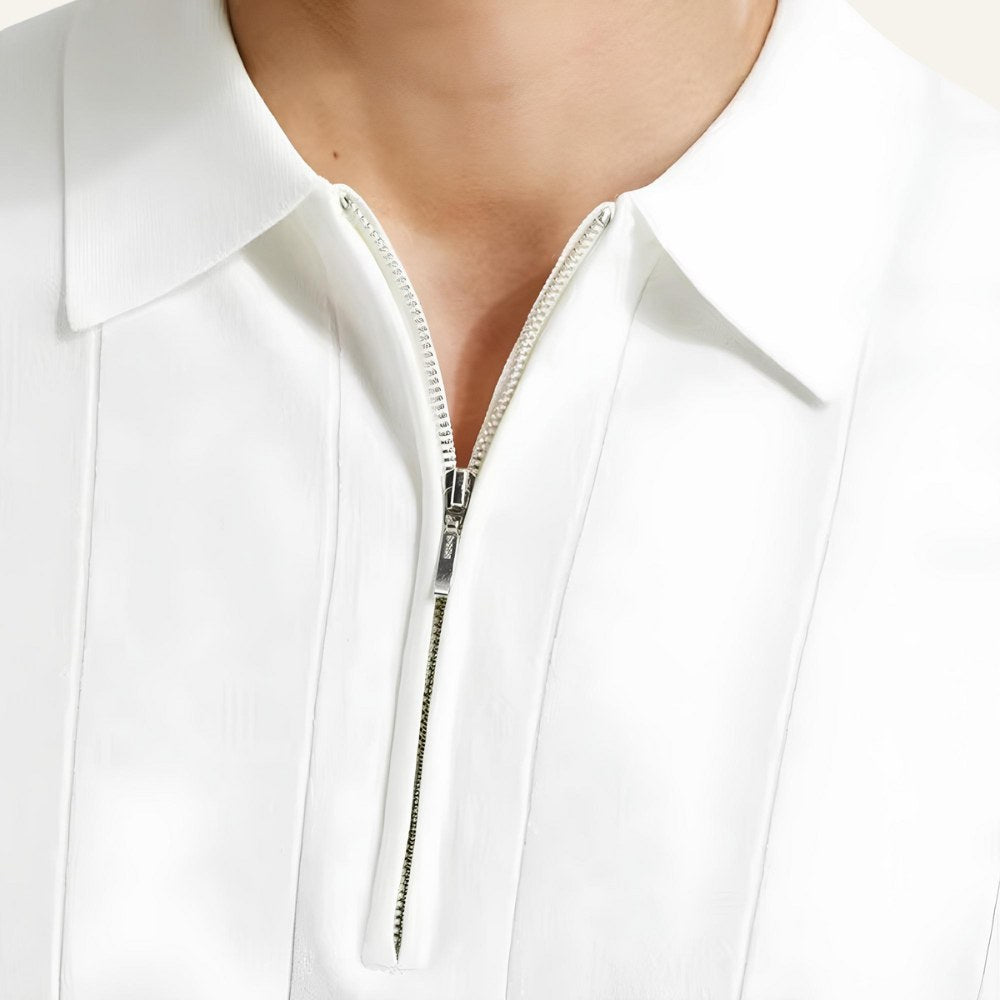 Men's Half-Zip Polo Shirt Old Money Valence